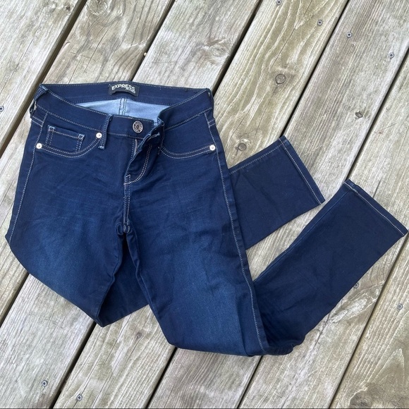 Express | Stella Regular Fit Low Rise Cropped Jean Legging | Women 0R - Picture 1 of 9